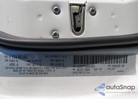 2016 Dodge Dart Sxt Sport Blacktop z USA, uszkodzony, nr VIN 1C3CDFFA9GD819357